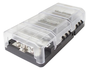 Modularno podnožje za 6 lamelnih varovalk z minus zbiralko