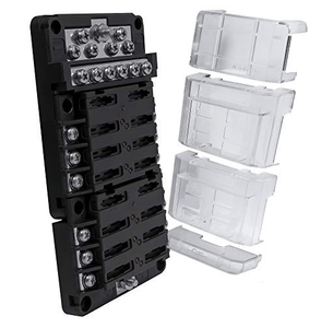 Modularno podnožje za 12 lamelnih varovalk z minus zbiralko