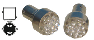 Žarnica LED BAY15d, rdeča, 12 LED