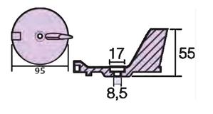 Set cinkovih anoda za motor Yamaha 40-60 KS, Selva 40-60 KS