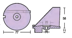 Cink anoda plavut za motor Tohatsu 60-140