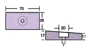 Cinkova anoda pločica za motor Honda 75-225