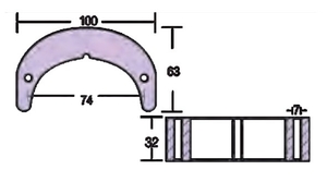 Cink anoda ploščica za motor OMC/Johnson/Evinrude 50-75