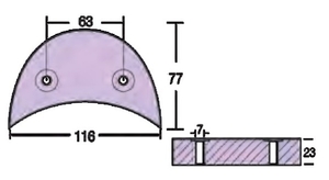 Cink anoda ploščica za motor OMC/Johnson/Evinrude 90-140