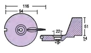 Cink anoda plavut za motor Mercury 25