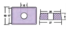 Cinkova anoda pravokutna 27x19 mm, Mercury 4 i 9,9
