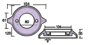 Aluminijeva anoda obroč za motor Volvo 280-290