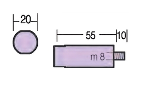 Cink anoda valj za motor Yanmar 20x55, M8