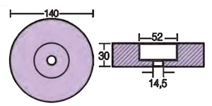 Cinkova anoda za krmu 140 mm
