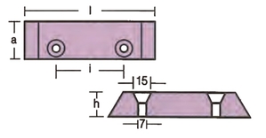 Cinkova trapezna anoda 175 mm