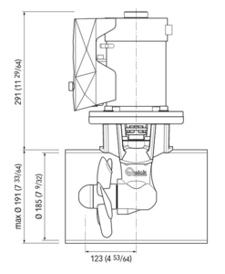 Kit - Quick BTQ 185-55 Premčni thruster, enojna elisa