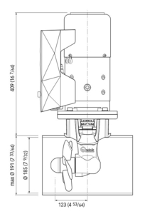 Kit - Quick BTQ 185-95 Premčni thruster, enojna elisa, 