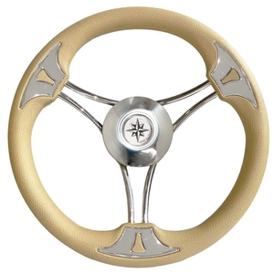 Volan premera 350 mm, inox, bež-krema