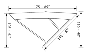 Bimini aluminij, bel, 3 loki, 150x175cm mod."Made in Italy"