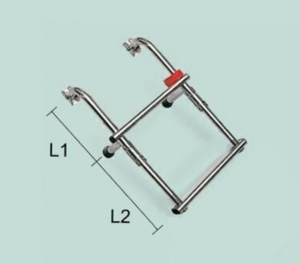 Lestev fiksna, inox, 2 stopnički