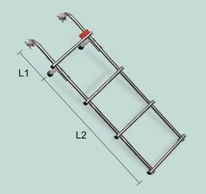 Lestev fiksna, inox, 4 stopničke