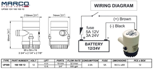 Kalužna črpalka MARCO UP500, potopna, 32 lit/min, ABS