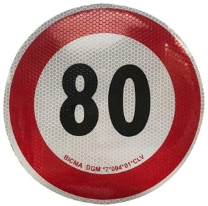 Oznaka za hitrost 80 km/h - odsevna nalelpka