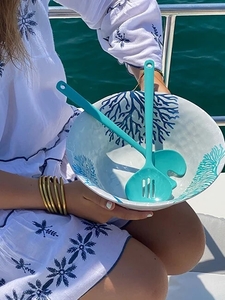Posoda za solato 25 cm, s priborom za serviranje, melamin