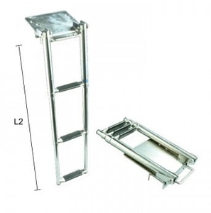 Teleskopska lestev 22x19 cm inox, 3 stopničke