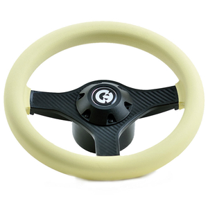 Volan s 3 kraka, bež, izgled karbonskog vlakna