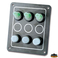 Vodotesna stikalna plošča iz eloksiranega aluminija s 3 svetlobnimi stikali, črna 100x90 mm