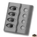 Stikalna plošča 4 stikala z led, črna 12V, 98x98mm
