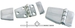Pokriti inox tečaj (pant) 57x40 mm nesimetričen, AISI 316