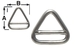 Trikotnik inox s prečko, 60x65 mm