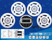 Stereo sistem AM FM MP3 USB, Bluetooth + 4 zvočniki 80W Ø 147 mm LED
