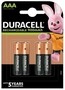 Polnilne baterije Duracell NiMH AAA, 4 kosi